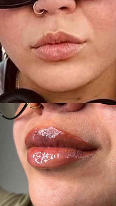 Healed nano brows, front view