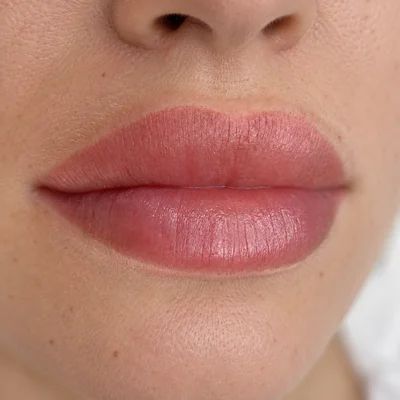 Close-up of softly pink lips